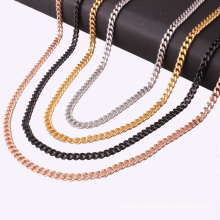 Gold Black Silver Jewelry Men's And Women's Stainless Steel Jewelry Twisted Chain Necklace With Pendant